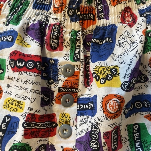 Vintage 1980s Shorts Tourist Travel Novelty Print Mens's High Waisted Jantzen - Picture 3 of 7